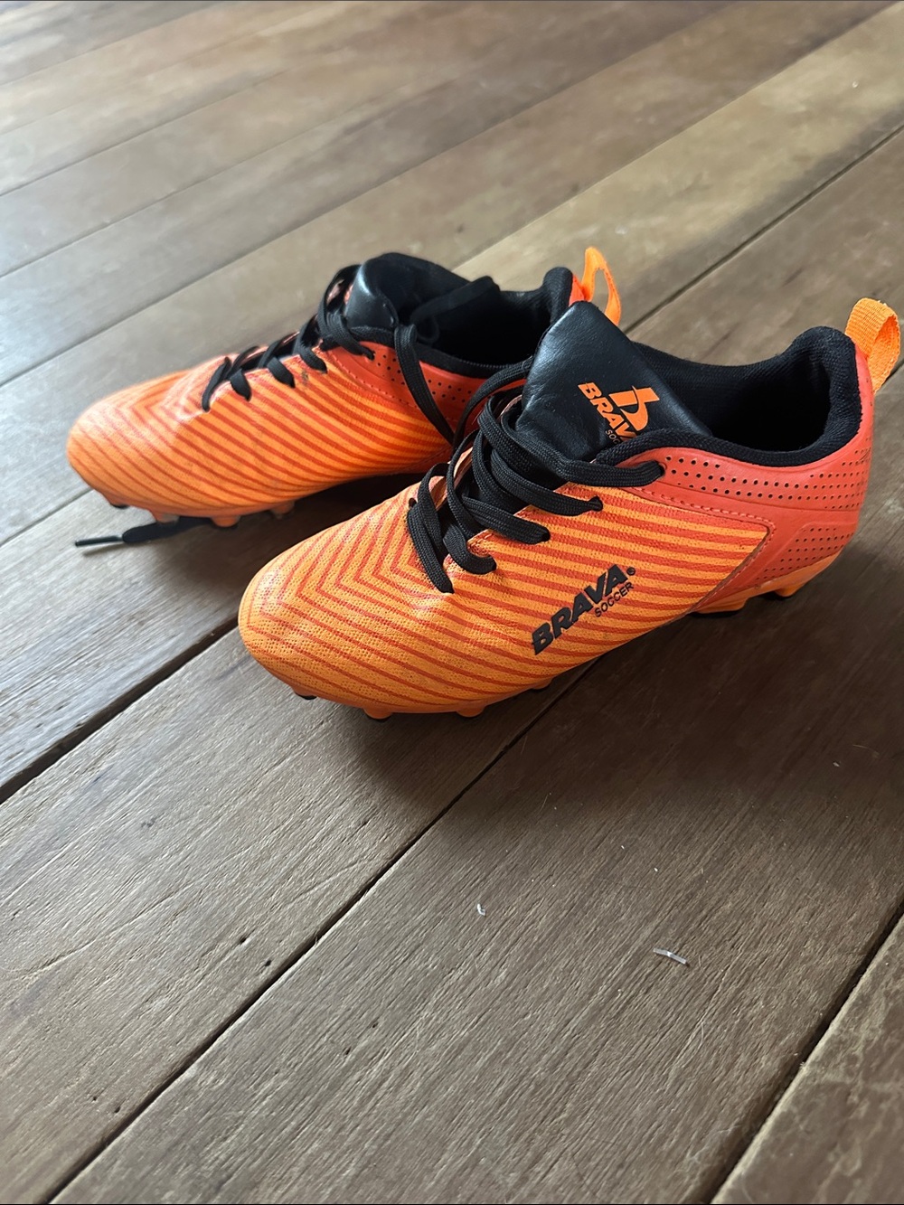 Brava Soccer Orange Cleats kids size 1D